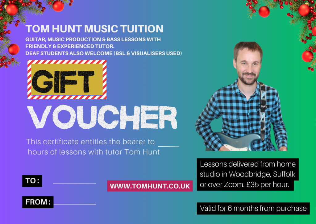 Music Tuition Ipswich Christmas gift voucher