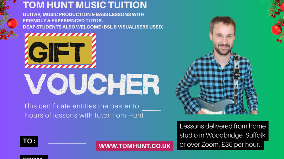 Music Tuition Ipswich Christmas gift voucher