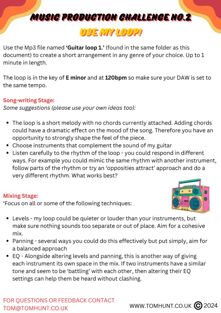 Use My Loop Ipswich music workshop tom hunt